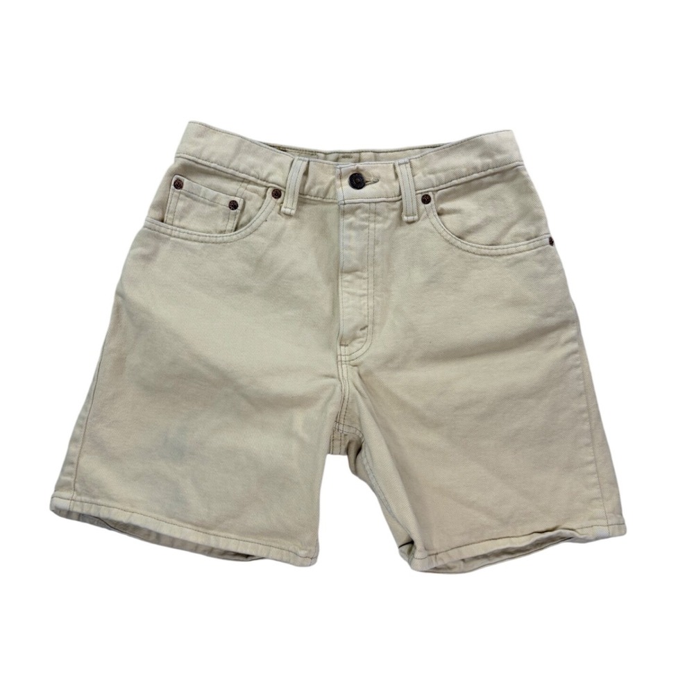 Levi's 550 Shorts Women Size 9 Pale Yellow Relaxed Fit Vintage Denim High Rise